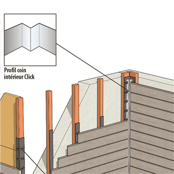 Profil D Angle Int Rieur Pour Bardage Cedral Click Alu Laqu Blanc