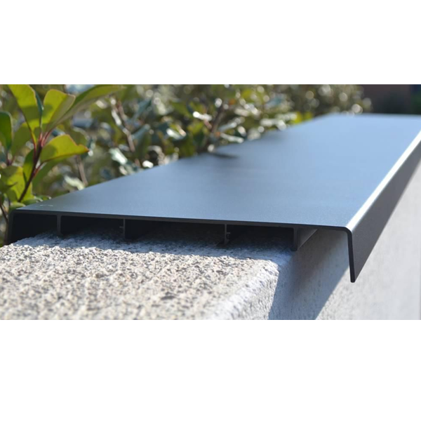 Couvertine plate pour mur Ôdemur en alu anthracite 310 0 CM x 27 0 CM