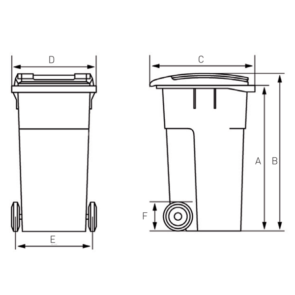 Conteneur Sulo Citybac PEHD Bac Gris Couvercle Jaune 2 Roues 240 Litres