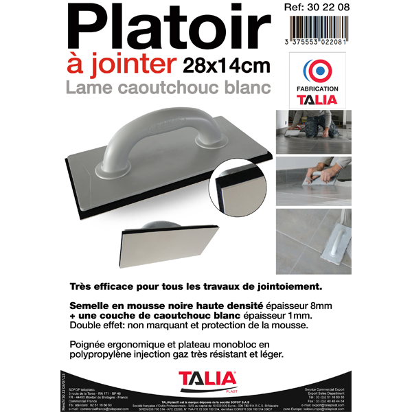 Platoir Jointer De Carreleur Avec Mousse Haute Densit Et Couche De