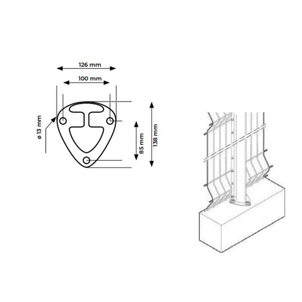 Poteau En Acier Galvanis Plastifi Soud Sur Platine Visser Axis Design Pour Cl Tures En