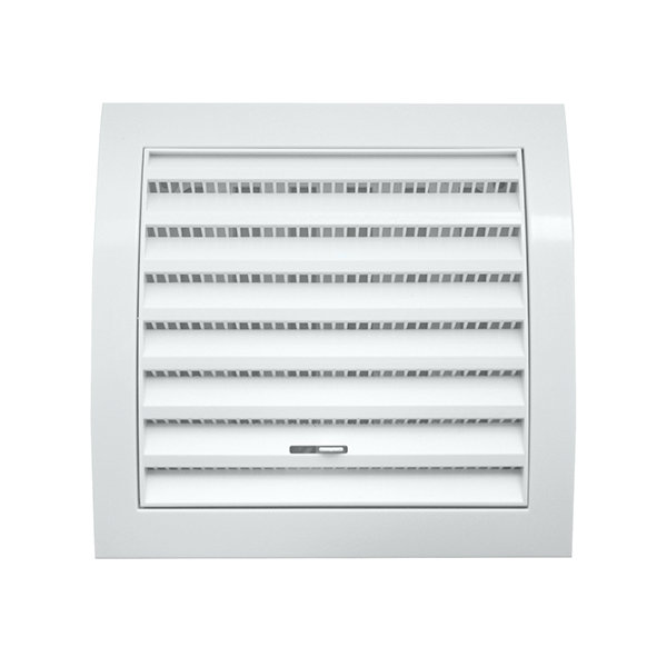 Grille ventilation réglable carrée moustiquaire 150 x150 mm Blanc